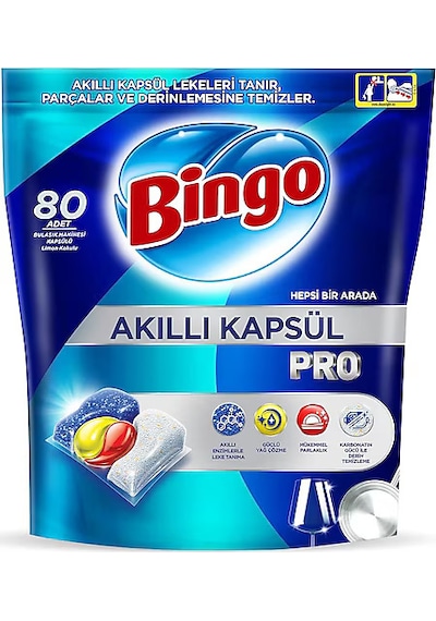 Bingo Akıllı Kapsül Pro Bulaşık Makinesi Deterjanı Tableti 80 Adet