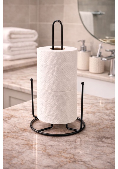 Metal Kağıt Havluluk Düzenleyici Banyo Peçetelik Siyah Siyah