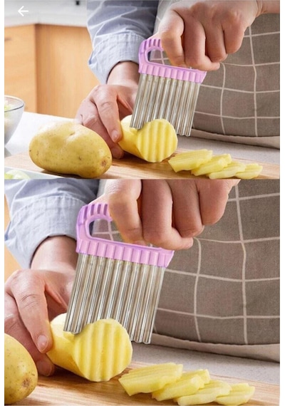 Şekilli Sebze Ve Meyve Dilimleyici Tırtıklö Patates Dilimleyici Çelik Diğer
