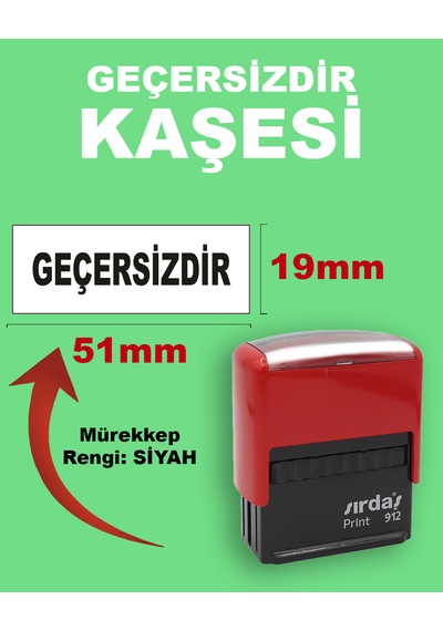 Geçersizdir Kaşesi, 912 19mm 51mm Siyah Keçeli Otomatik Kaşe