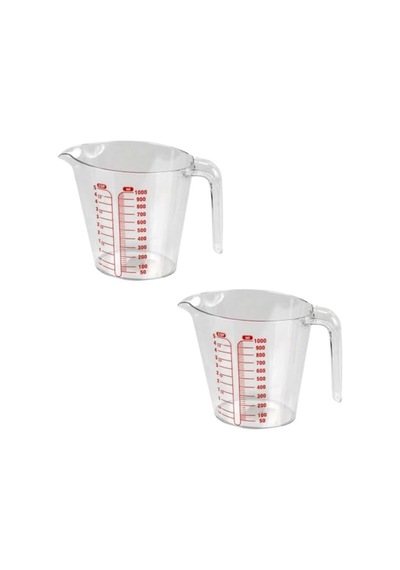 Ayrex Dereceli Ölçü Kabı 1000 Ml Hacminde 10 Aralıklı Sert Plastik Ölçü Kabı 1l 1, 1000 Ml Diğer