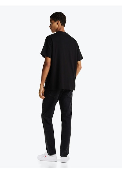 Tjm Rlx Lınear Logo Tee Erkek Siyah T-shirt - Dm0dm21110 Siyah