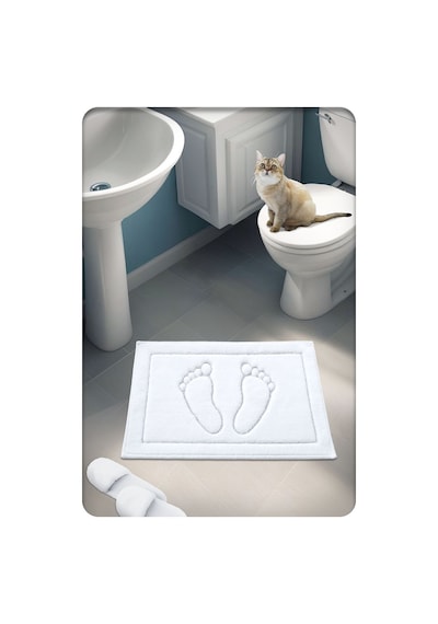 Buççin Online Mağaza Pamuk Dokuma Su Emici Banyo Paspası Ayak 60x40 Cm Beyaz Orta 6 - 12 Mm Pamuk Polyester Beyaz Çok Renkli