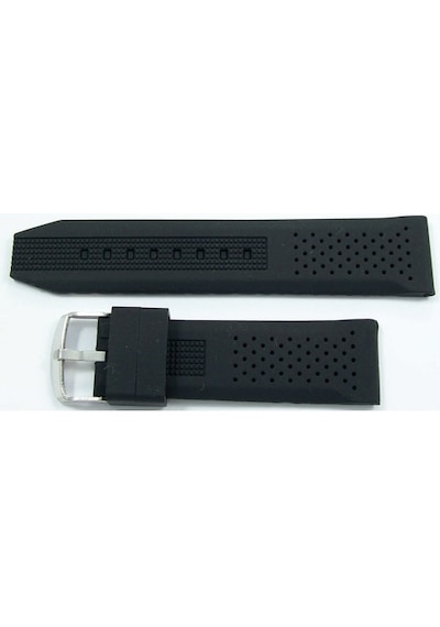 Lacost Model Silikon Saat Kordonu Siyah 20Mm Slikon Kordon Kolçak