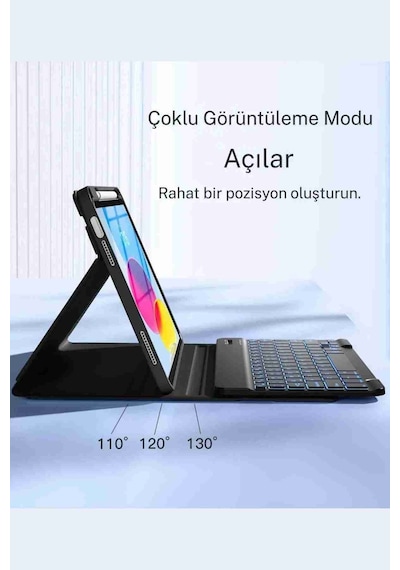 Xiaomi Redmi Pad 2 Uyumlu 11" Standlı Klavyeli Tablet Kılıfı Klavye + Stand