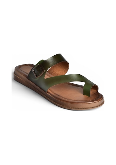 Fox Shoes U390959503 Yeşil Hakiki Deri Kadın Terlik