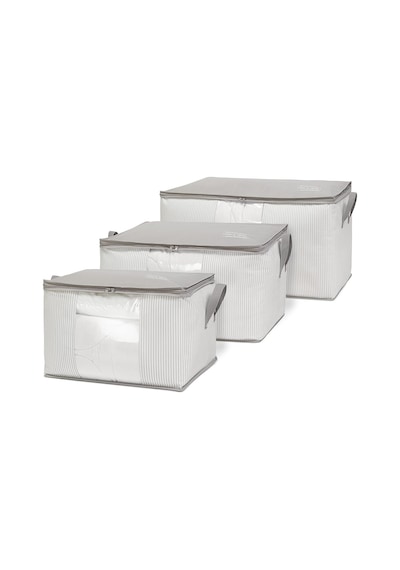 Ocean Home Textile 3'lü Pvc Pencereli Stuff & Things Gri Çizgili Hurç Set Diğer