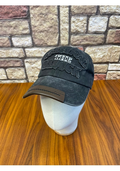 Hamze Original Black Logo Vintage Eskitme Yıkamalı Beyzbol Cap Şapka Siyah