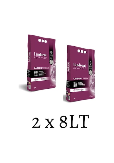 Lindocat Tozsuz Aktif Karbon Topaklaşan Bentonit Kedi Kumu 2 x 8 L