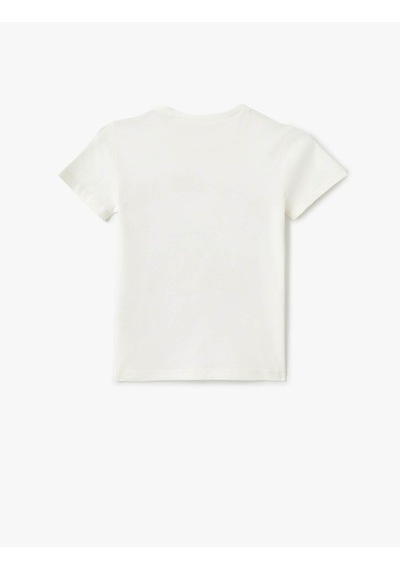 Koton Ekru Kız Çocuk T-shirt 5skg10109ak Ekru