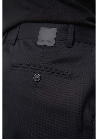 İmza Siyah Düz Armürlü Pamuklu Yan Cep Comfort Fit Casual Pantolon 1003245164 Siyah