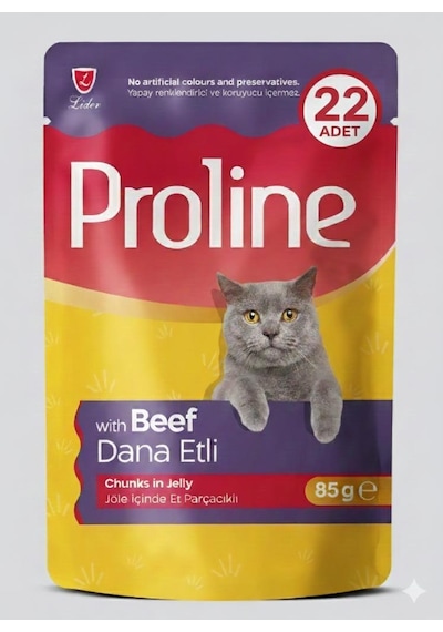 Proline Pouch Dana Etli Yaş Kedi Maması 22 X 85gr