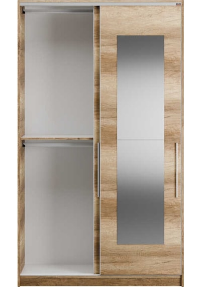 Elit Plus Aynalı Sürgülü Gardırop-açık Ceviz Tori 120x207x52 Cm Gxyxd