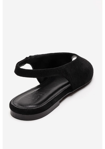 Luvishoes Serına Siyah Süet Kadın Sandalet