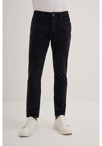 Cazador Vintage Terry Slim Fit Boru Paça Kadife Pantolon Siyah Cazador Vintage Terry Slim Fit Boru Paça Kadife Pantolon Siyah