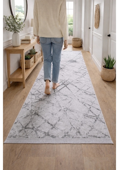Merinos Vista 76590-095 Özel Kesme Halı Gri Çok Renkli