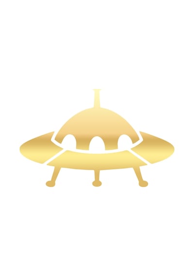 Ufo Araba Sticker 17x17 Cm Gold