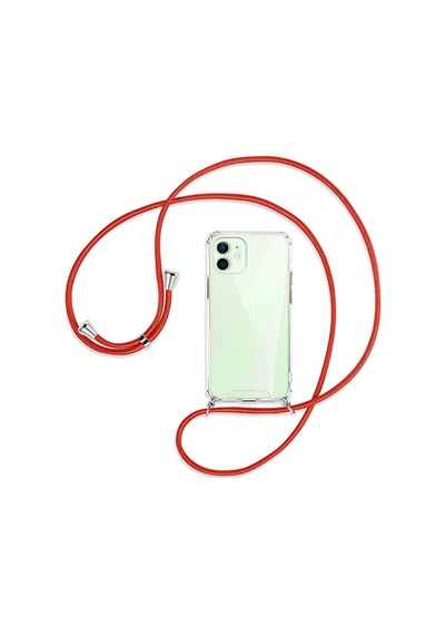 Teknomoda Teknomoda Apple Uyumlu iPhone 12 Kılıf Boyun Omuz Askılı iPli Anti Şok Köşe Korumalı Şeffaf Silikon