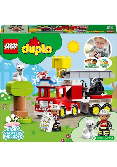 LEGO® DUPLO® İtfaiye Kamyonu 10969 - 2 Yaş & Üzeri Çocuklar için Eğitici Oyuncak Yapım Seti (21 Parça)