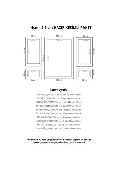 Diecor Dekoratif Boyanabilir Montaja Hazır Polistren Duvar Çıta Seti 4 Cm Model:xa272