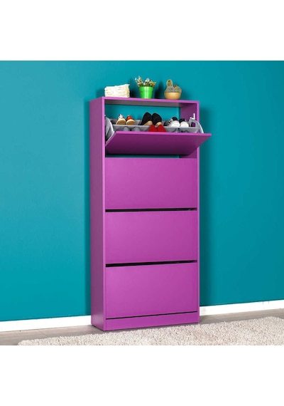 Flat Duo 4 Katlı Geniş Ayakkabılık Dolabı - Mor Flat Duo 4 Katlı Geniş Ayakkabılık Dolabı - Mor