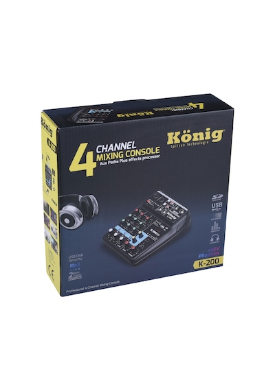 König 4 Kanal Stüdyo Kayıt Deck Mikser K-200 Pc Bağlantılı