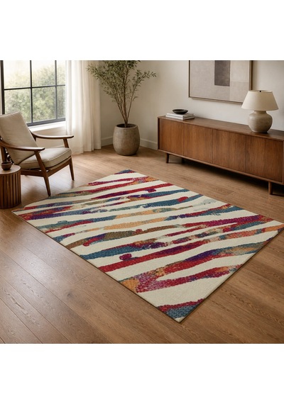 Kartela Halı Aira Halı Kaymaz Taban Makinede Yıkanabilir Halı Bej - 100 X 150 Cm