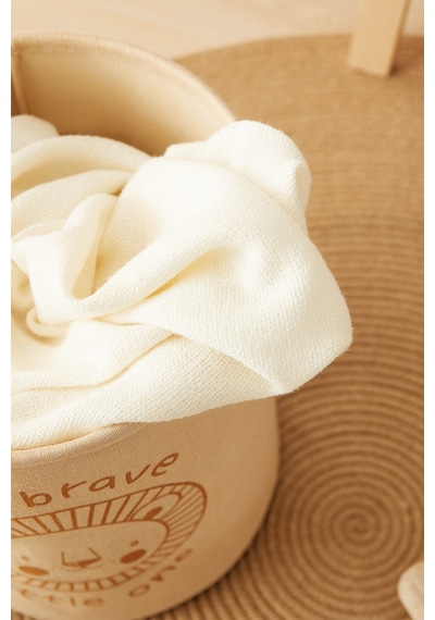 Ocean Home Textile Çocuk Odası Sevimli Aslan Jüt Keten Kumaş Oyuncak Sepeti 33 x 40 cm