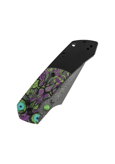 Kansept Fenrir Mor Ölümsüz Baskılı Pc Sap Damascus Çelik Çakı K1034s7 Kum