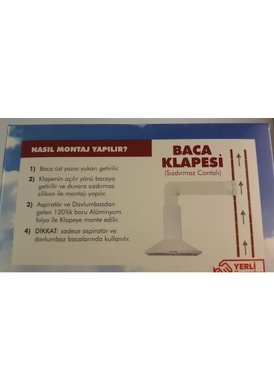 Sızdırmaz Contalı Baca Klapesi, Aspiratör Duman Kapağı Baca Kapak