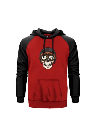 Skull Helmet Gri Renk Reglan Kol Sweatshirt