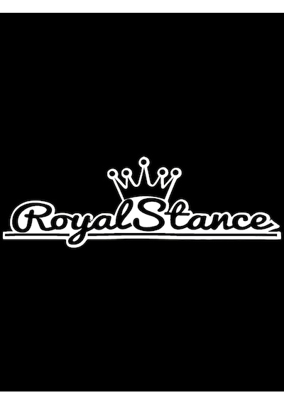 Royal Stance Yazılı Oto Sticker Siyah Beyaz 35x10 Cm