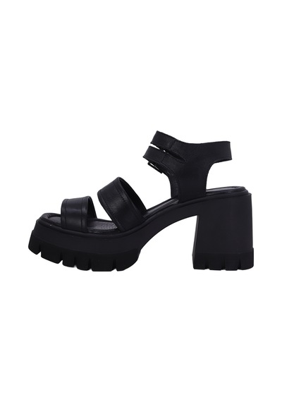 Albishoes Albini 26y10883 Hakiki Deri Topuklu Kadın Sandalet Siyah