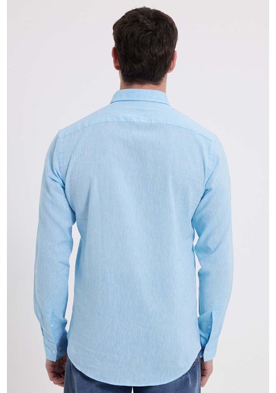 Tudors Erkek Slim Fit Dar Kesim Uzun Kollu Keten Premium Seri Düğmeli Yaka Spor Açık Mavi Gömlek-42642 Açık Mavi Tudors Erkek Slim Fit Dar Kesim Uzun Kollu Keten Premium Seri Düğmeli Yaka Spor Açık Mavi Gömlek-42642 Açık Mavi