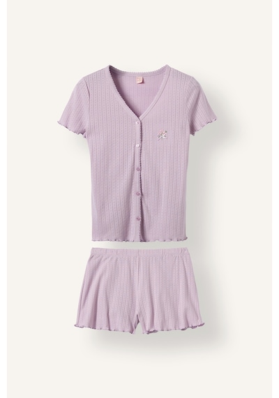 Defacto Regular Fıt Kısa Kollu 2li Pijama Takım I3482ax26aupr336 Mor-pr336