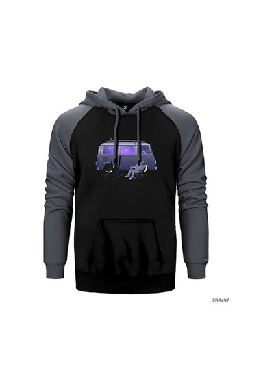 Karavanlı Uzaylı Gri Renk Reglan Kol Sweatshirt / Hoodie