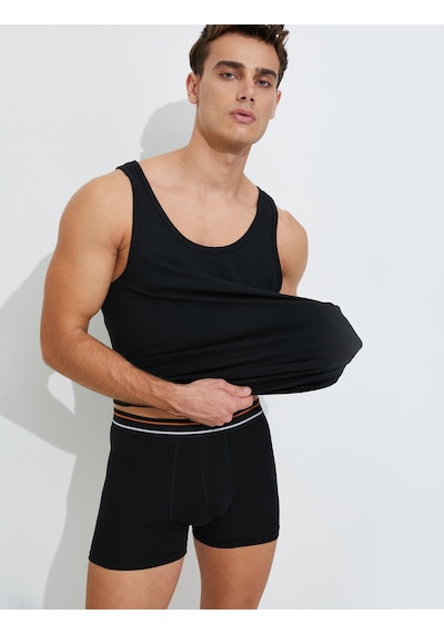 Koton Basic Atlet U Yaka Pamuklu Kolsuz Siyah 4wlm20003mk 4WLM20003MK999 Siyah