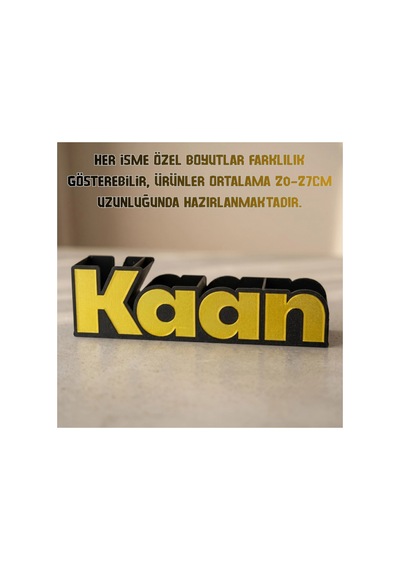 Siyah Silk Altın Kişiye Özel İsimli Kalemlik 3d Baskı Masa Üstü Düzenleyici Diğer