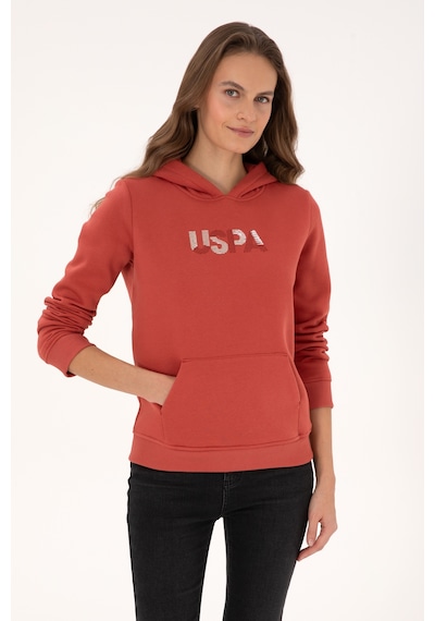 U.S. Polo Assn. Kadın Kiremit Kapüşonlu Basic Sweatshirt 50307711-VR026