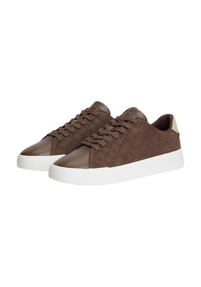 Tommy Hilfiger Th Court Lth Mıx Monogram Erkek Kahverengi Sneakers - Fm0fm06082