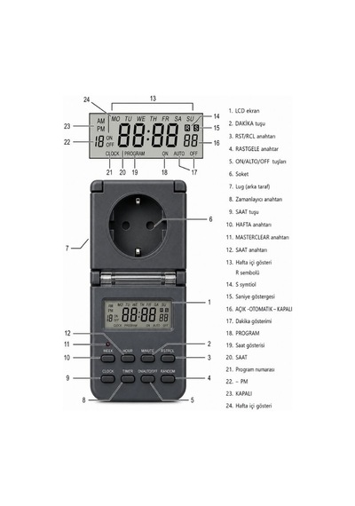 Brennenstuhl Bdz 44 De 3655 Dijital Zamanlayıcı Ip44 Dış Mekan Programlanabilir Priz