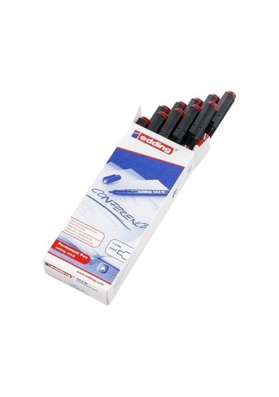 Edding 143b Asetat Kalemi 10'lu Paket Kırmızı