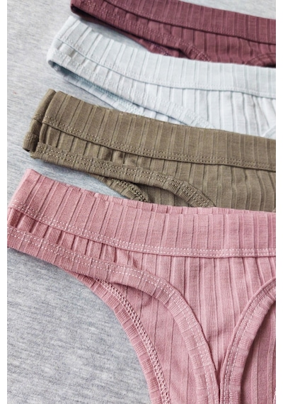 Sensu Kadın Fitilli Soft Renkler 5'li Tanga Külot Set - Kts3052 Karışık.