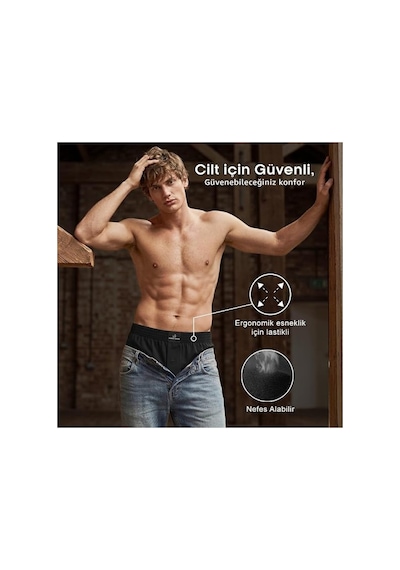 Anthony Jackson %100 Pamuk 3'lü Kutu Premium Havlu Bel Erkek Boxer Domenico Gri - Antrasit - Siyah