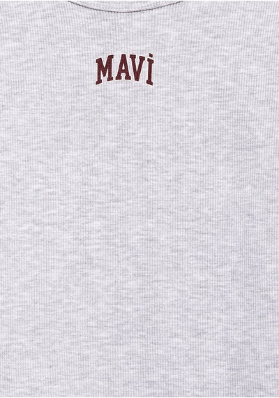 Mavi - Mavi Logo Baskılı Gri Tişört 7610350-88467