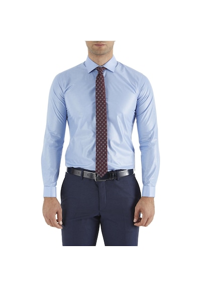 Efor Slim Fit Pamuk Saten Duble Manşetli Klasik Mavi Gömlek Gk 235 Mavi
