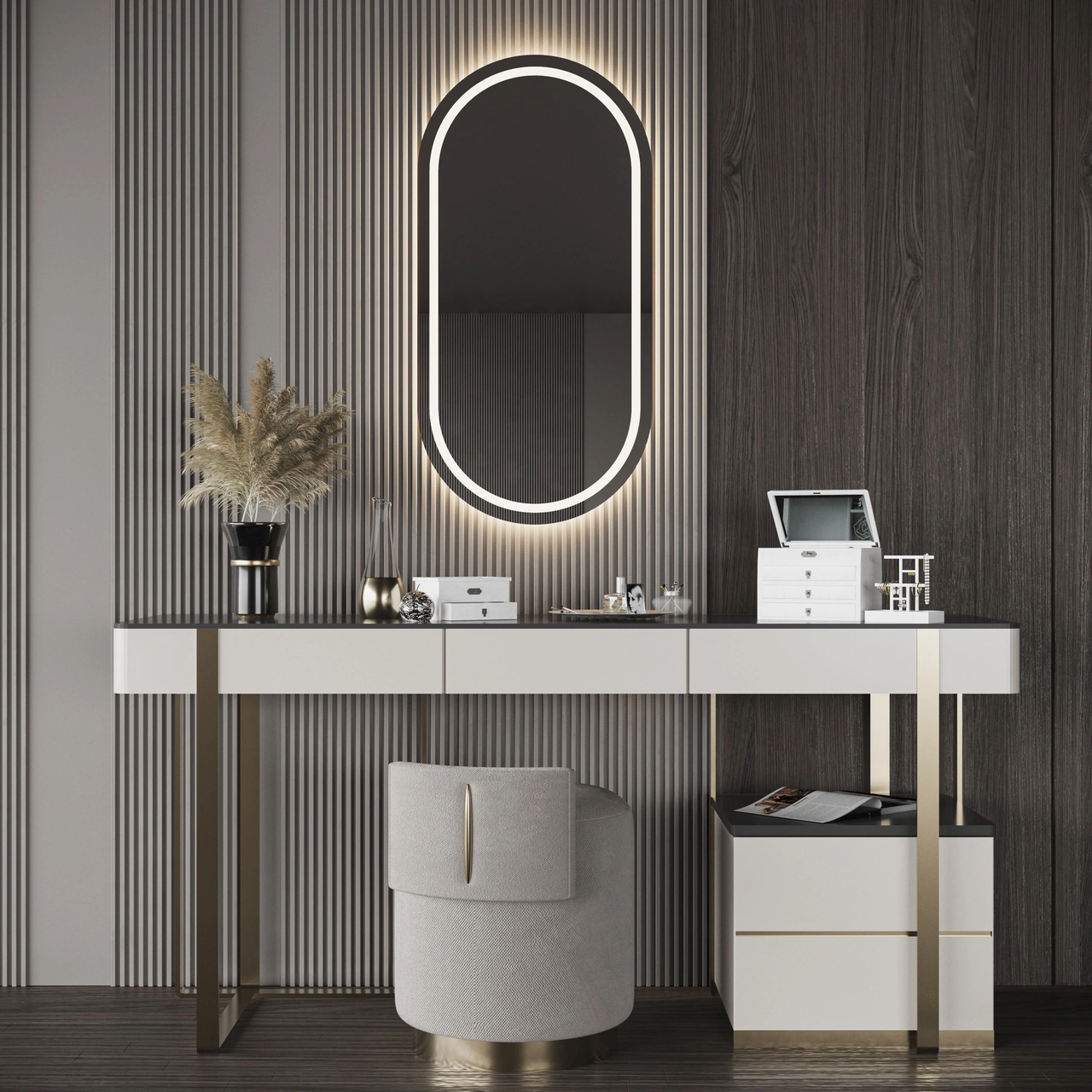 Albus Home - Terra Led Aydınlatmalı Ayna 50 X100- Tri-color + Dimmer + Defogger Renksiz