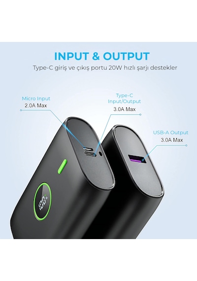 Woyax by Deji Powerbank 10000 mAh 22.5W Hızlı Taşınabilir Şarj Cihazı - Woyax by Deji Powerbank 10000 mAh 22.5W Hızlı Taşınabilir Şarj Cihazı -