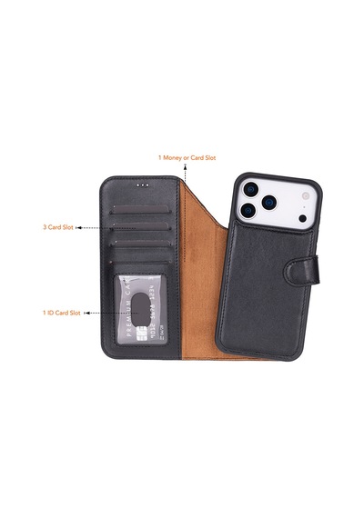 Bloomcase Magic Wallet Obsidian Black Apple Uyumlu iPhone 17 Pro 6.3" Hakiki Deri Çıkarılabilir Cüzdanlı Telefon Kılıfı Siyah Bloomcase Magic Wallet Obsidian Black Apple Uyumlu iPhone 17 Pro 6.3" Hakiki Deri Çıkarılabilir Cüzdanlı Telefon Kılıfı Siyah