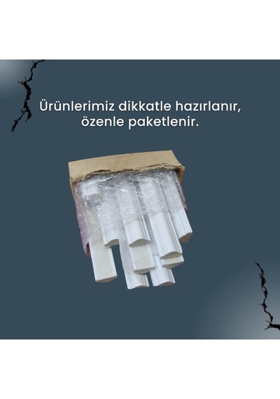 Mismuka Poliüretan Boyanabilir Dekoratif Duvar Çıtası, Montaja Hazır, Kesilmiş 2,5 Cm Çerçeve 5 Li Paket